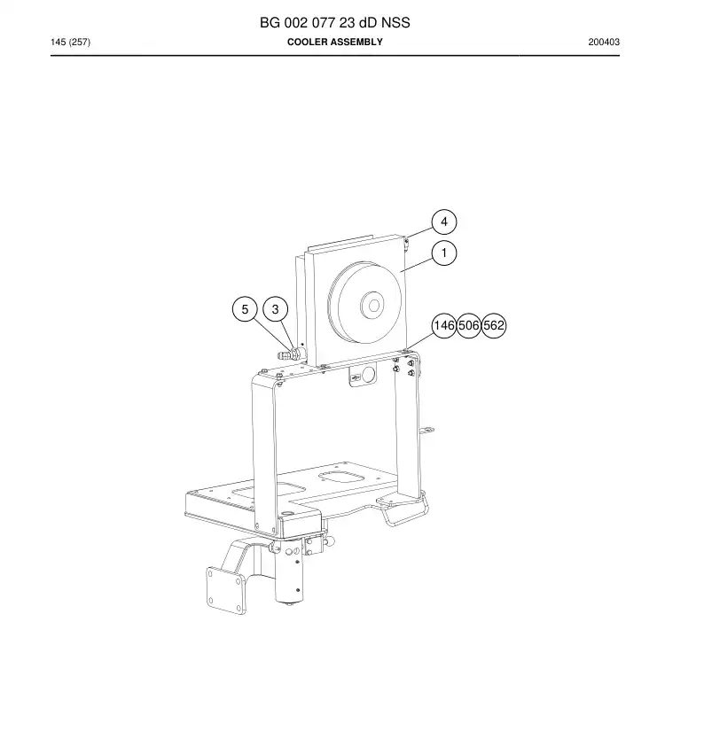 BG00207723d BG 002 077 23d Cooler Assembly - Sandvik Technical Drawing