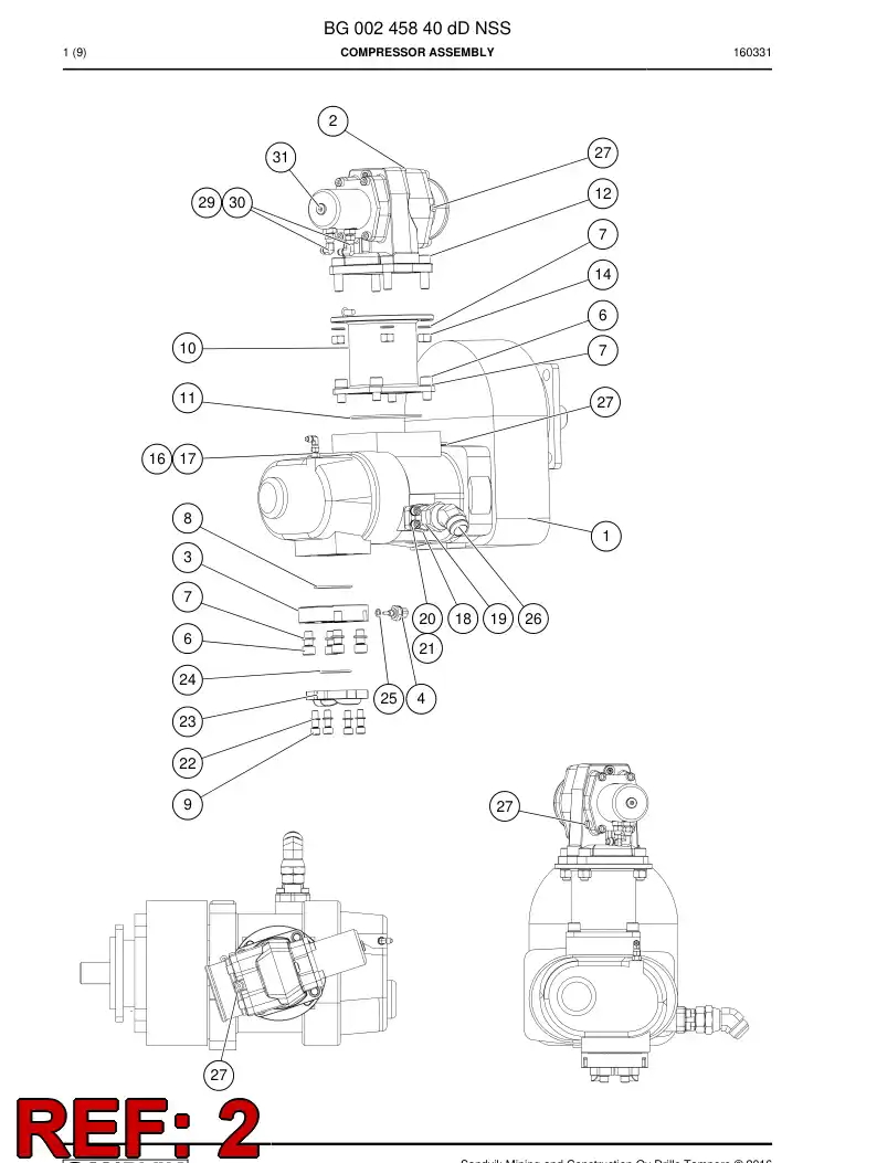 BG00208357b BG 002 083 57b Valve, Suction - Sandvik Technical Drawing