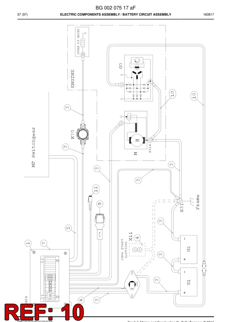 BG00208417b BG 002 084 17b Wiring Harness Assembly - Sandvik Technical Drawing