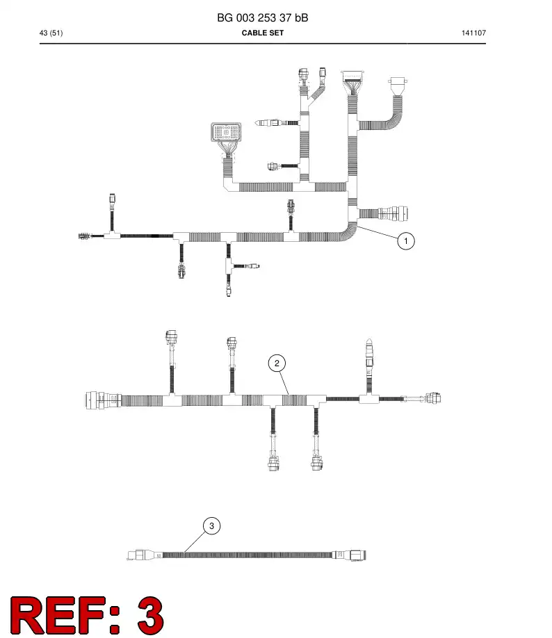 BG00208624a BG 002 086 24a Wiring Harness Assembly - Sandvik Technical Drawing