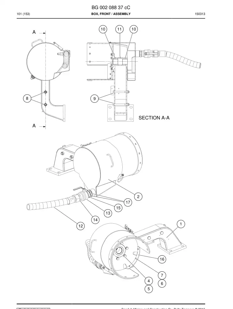 BG00208837f BG 002 088 37f Box, Front - Sandvik Technical Drawing