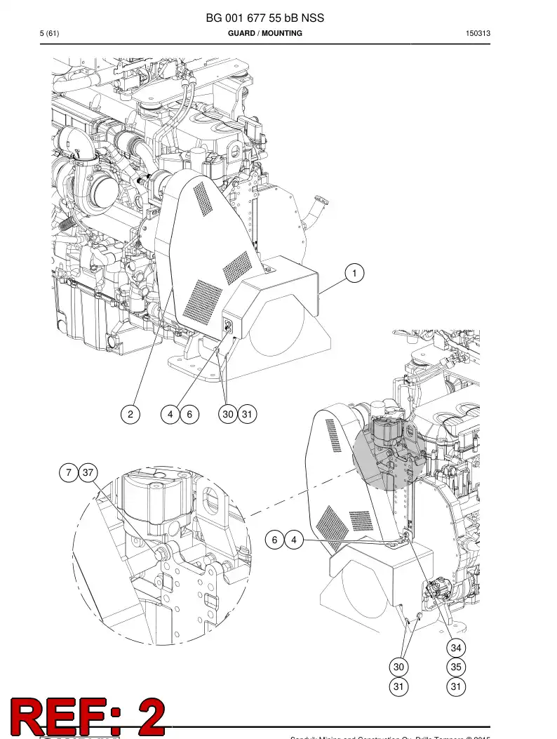 BG00208866b BG 002 088 66b Guard - Sandvik Technical Drawing