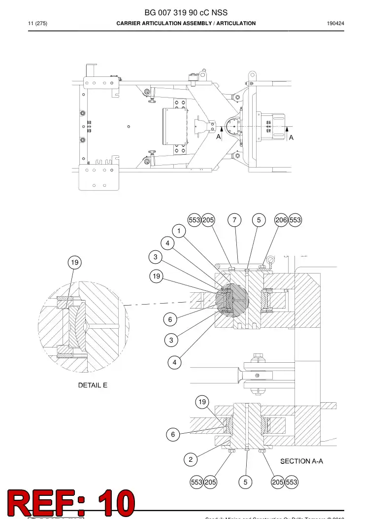 BG00208949a BG 002 089 49a Pin, Locking - Sandvik Technical Drawing