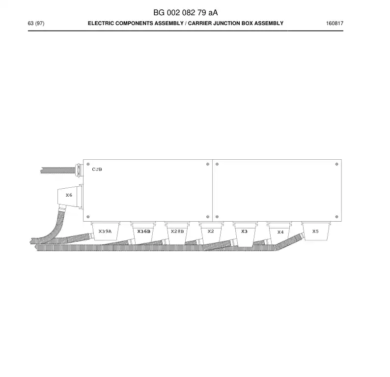 BG00208992a BG 002 089 92a Wiring Harness Assembly - Sandvik Technical Drawing
