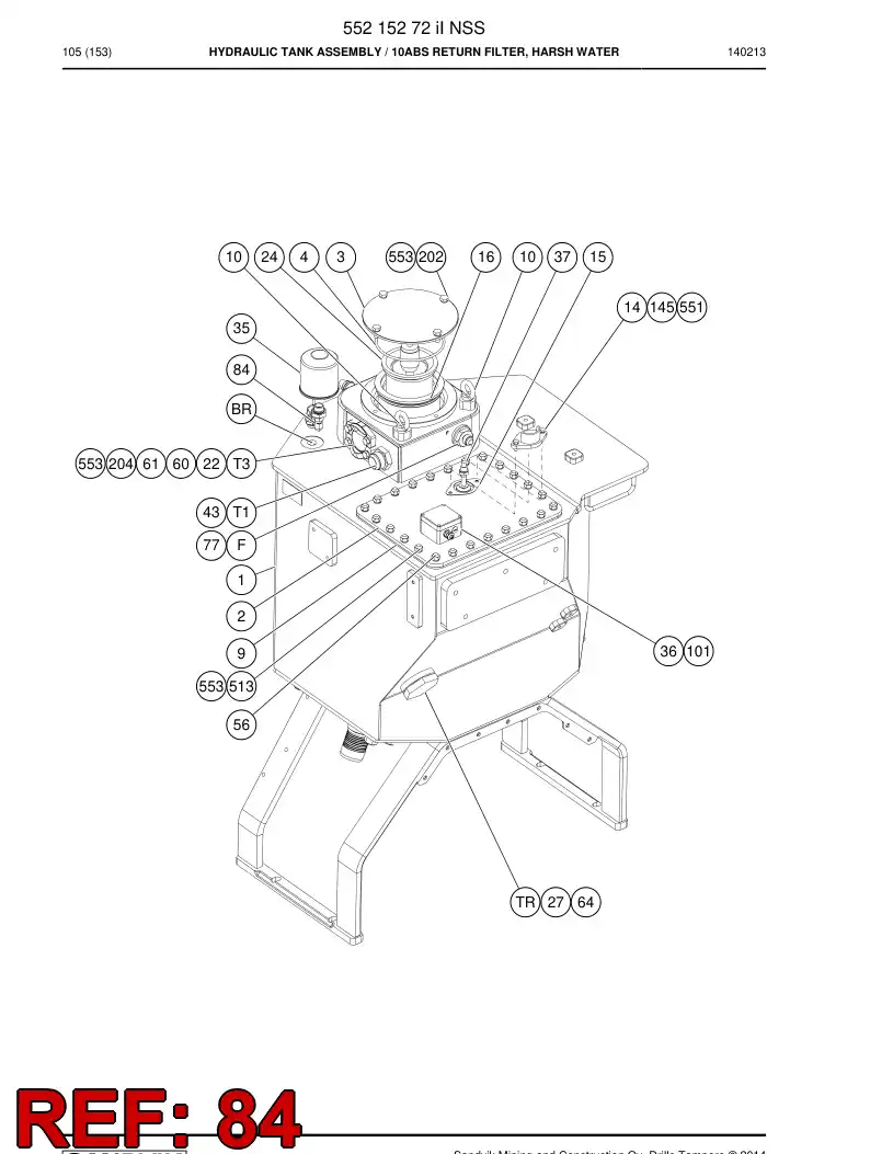BG00210058b BG 002 100 58b Adapter Assembly - Sandvik Technical Drawing