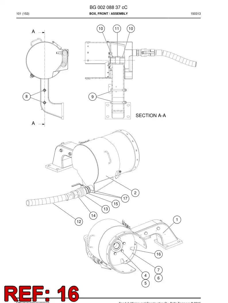 BG00210111b BG 002 101 11b Rubber - Sandvik Technical Drawing