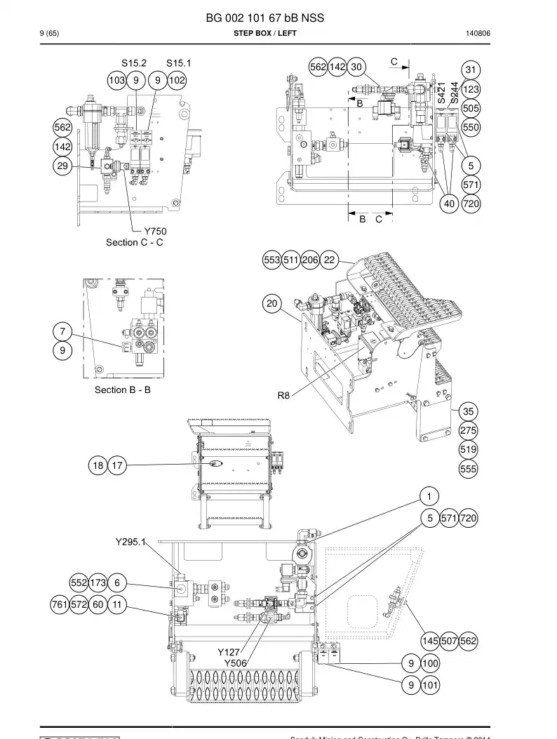 BG00210167b BG 002 101 67b Step Box - Sandvik Technical Drawing