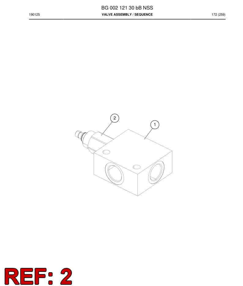 BG00210387a BG 002 103 87a Valve, Sequence - Sandvik Technical Drawing