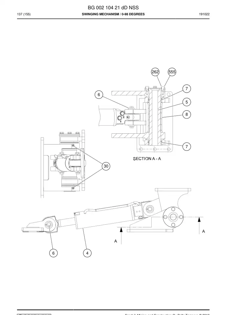 BG00210421d BG 002 104 21d MECANISMO DE OSCILAO - Sandvik Technical Drawing