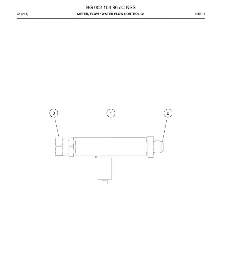 BG00210486c BG 002 104 86c Meter, Flow - Sandvik Technical Drawing