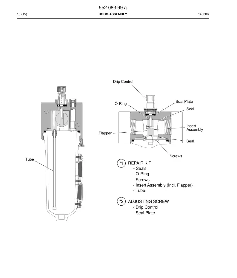 BG00210565a BG 002 105 65a Repair Kit - Sandvik Technical Drawing