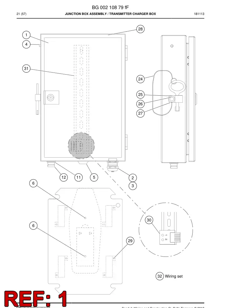 BG00210920b BG 002 109 20b Enclosure, Steel - Sandvik Technical Drawing