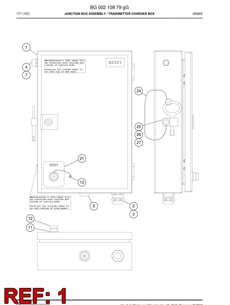 BG00210920c BG 002 109 20c Enclosure, Steel - Sandvik Technical Drawing
