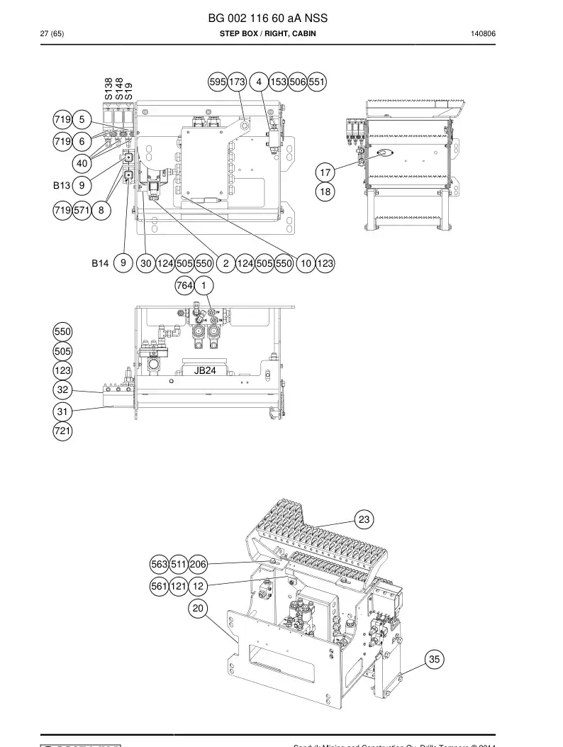 BG00211660a BG 002 116 60a Step Box - Sandvik Technical Drawing
