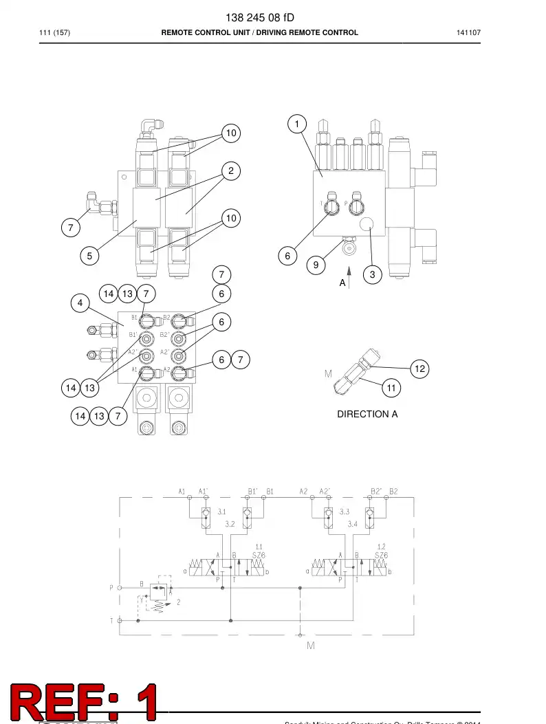 BG00212024a BG 002 120 24a Block, Valve - Sandvik Technical Drawing