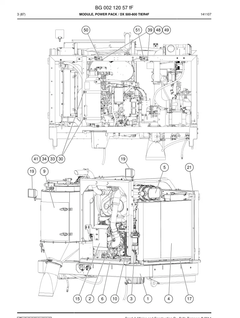 BG00212057f BG 002 120 57f Power Pack Module - Sandvik Technical Drawing