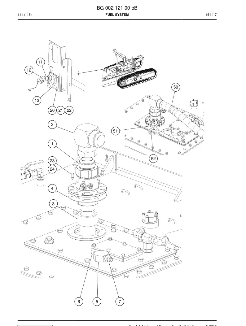 BG00212100b BG 002 121 00b Fuel System - Sandvik Technical Drawing