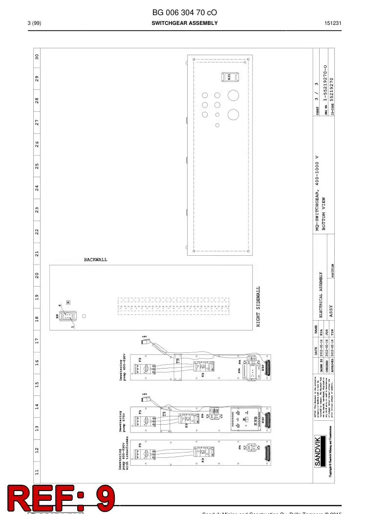BG00212102b BG 002 121 02b Transformer - Sandvik Technical Drawing