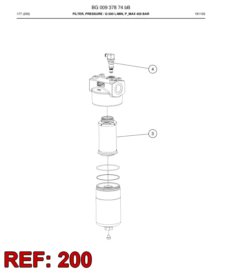 BG00212163a BG 002 121 63a Seal Kit, Filter - Sandvik Technical Drawing