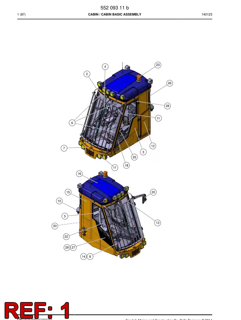 BG00212241a BG 002 122 41a Cabin, Welding - Sandvik Technical Drawing