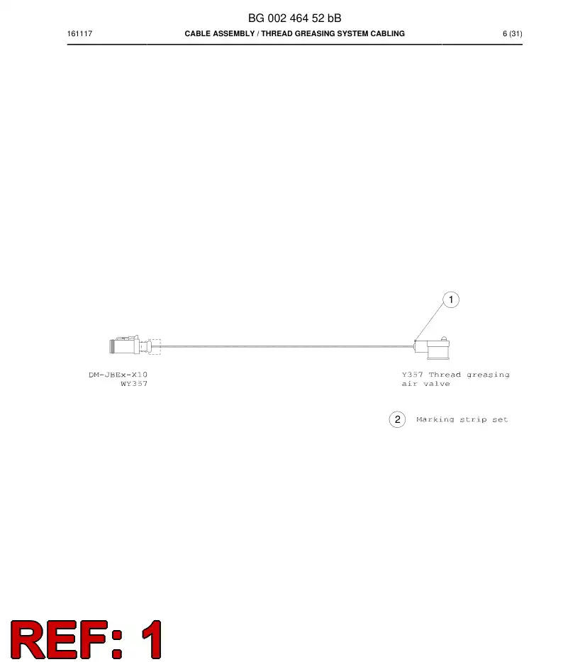 BG00212909b BG 002 129 09b Cable Assembly - Sandvik Technical Drawing