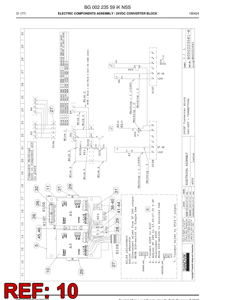 BG00212925a BG 002 129 25a Converter, AC/DC - Sandvik Technical Drawing