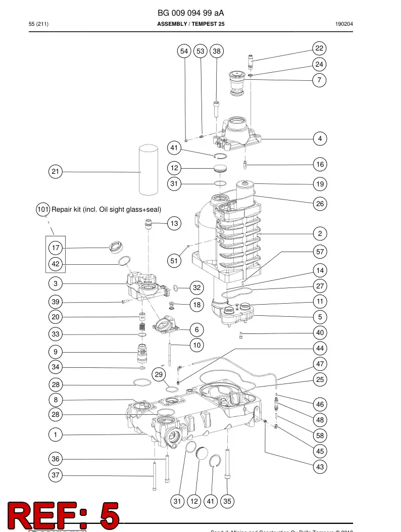 BG00213648a BG 002 136 48a CONDUCTO, AIRE - Sandvik Technical Drawing