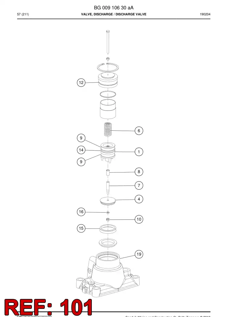 BG00213693a BG 002 136 93a Seal Kit - Sandvik Technical Drawing