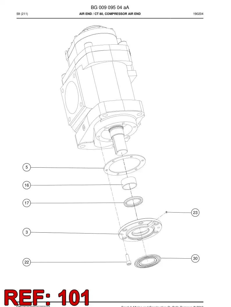 BG00213708a BG 002 137 08a Seal Kit - Sandvik Technical Drawing