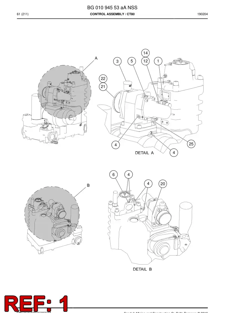 BG00213746a BG 002 137 46a Regulator, Pressure - Sandvik Technical Drawing