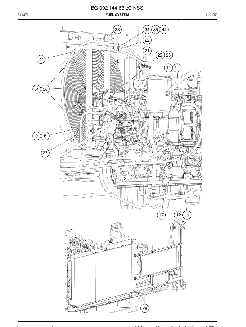 BG00214463c BG 002 144 63c Fuel System - Sandvik Technical Drawing