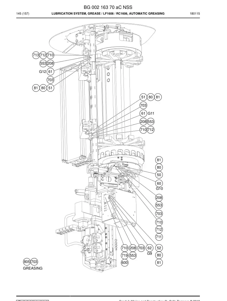 BG00216370a BG 002 163 70a SISTEMA DE LUBRICATIONO, GRAXA - Sandvik Technical Drawing
