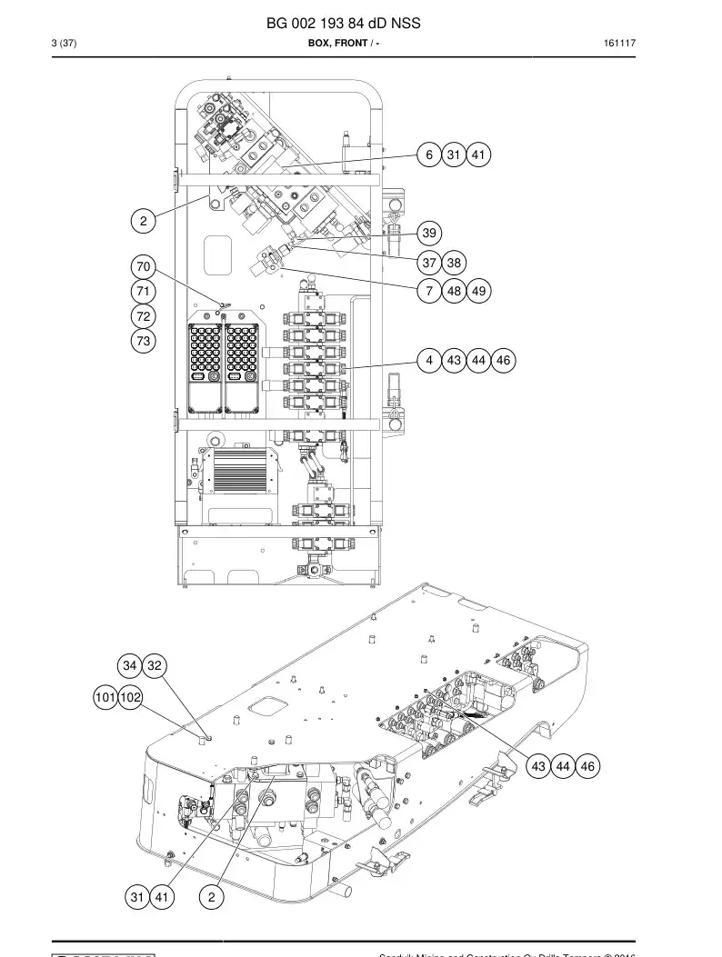 BG00219384d BG 002 193 84d Box, Front - Sandvik Technical Drawing