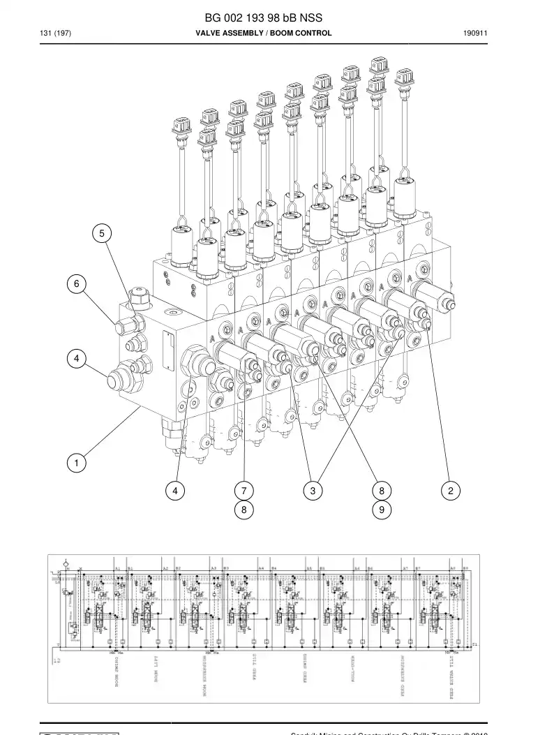 BG00219398b BG 002 193 98b Valve Assembly - Sandvik Technical Drawing