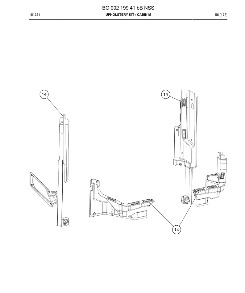 BG00219941b BG 002 199 41b Upholstery Kit - Sandvik Technical Drawing