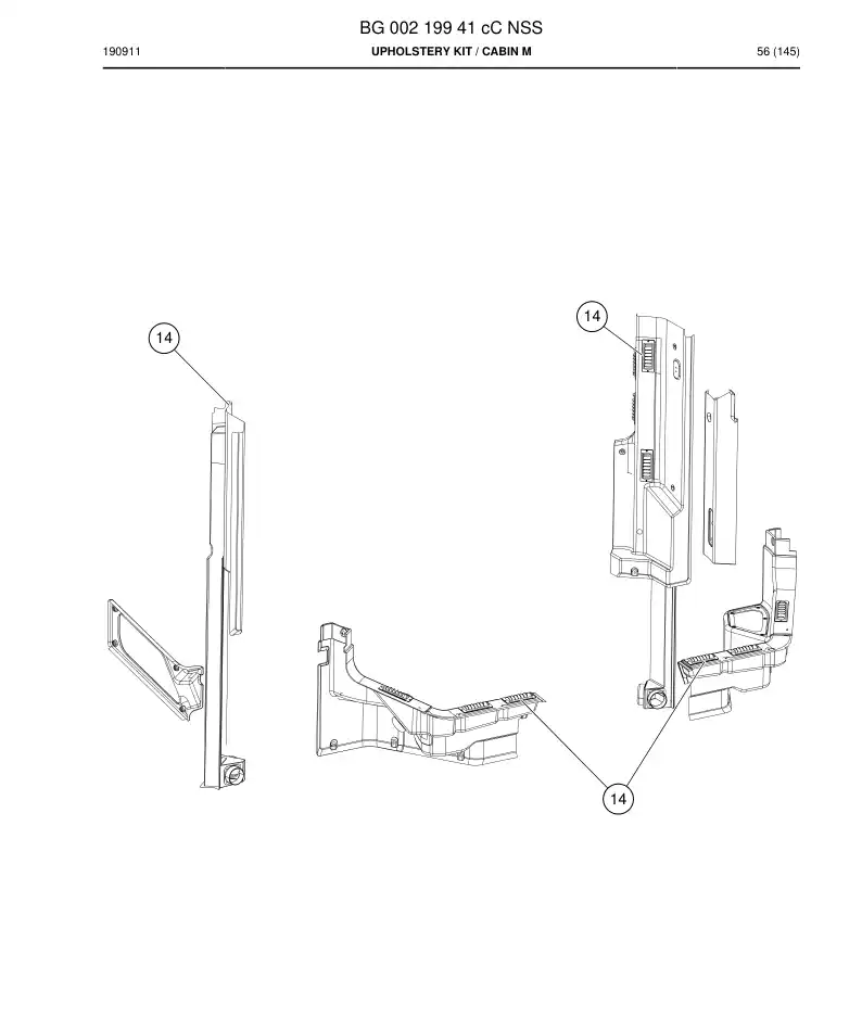 BG00219941c BG 002 199 41c Upholstery Kit - Sandvik Technical Drawing