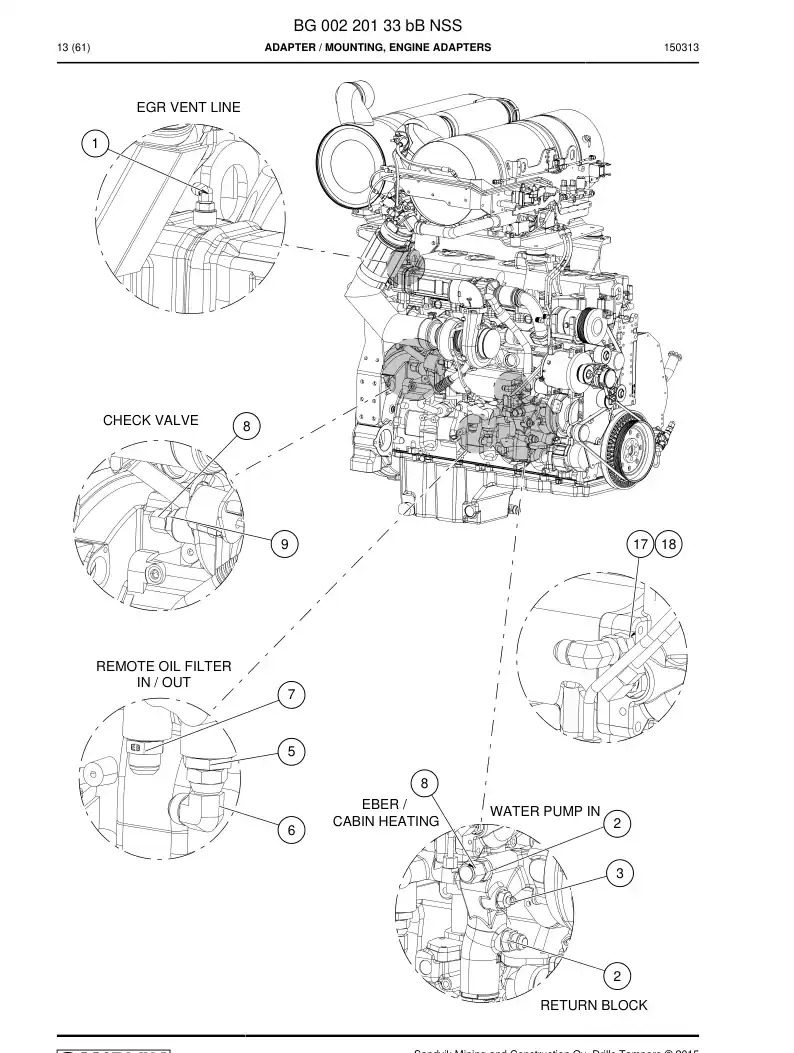 BG00220133b BG 002 201 33b Adapter - Sandvik Technical Drawing