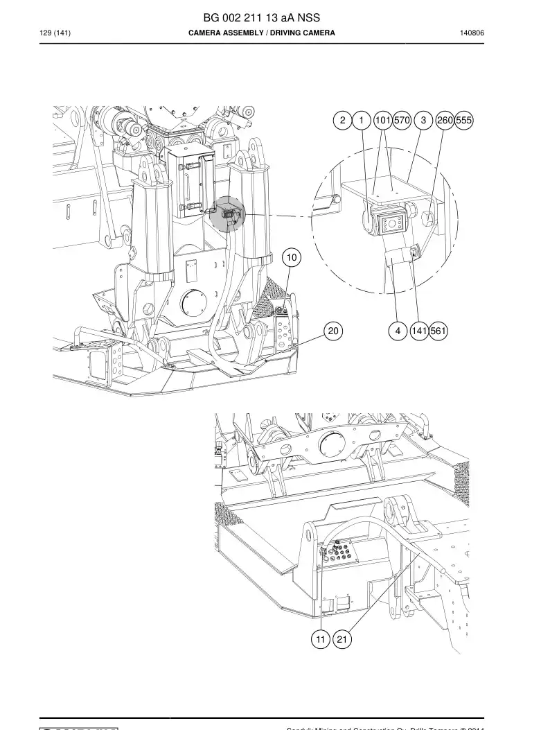 BG00221113a BG 002 211 13a Camera Assembly - Sandvik Technical Drawing