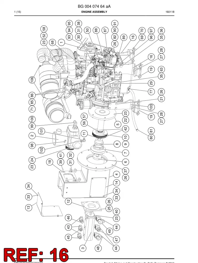 BG00221145b BG 002 211 45b Support, Rear - Sandvik Technical Drawing
