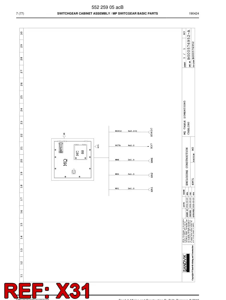 BG00221214a BG 002 212 14a Housing - Sandvik Technical Drawing