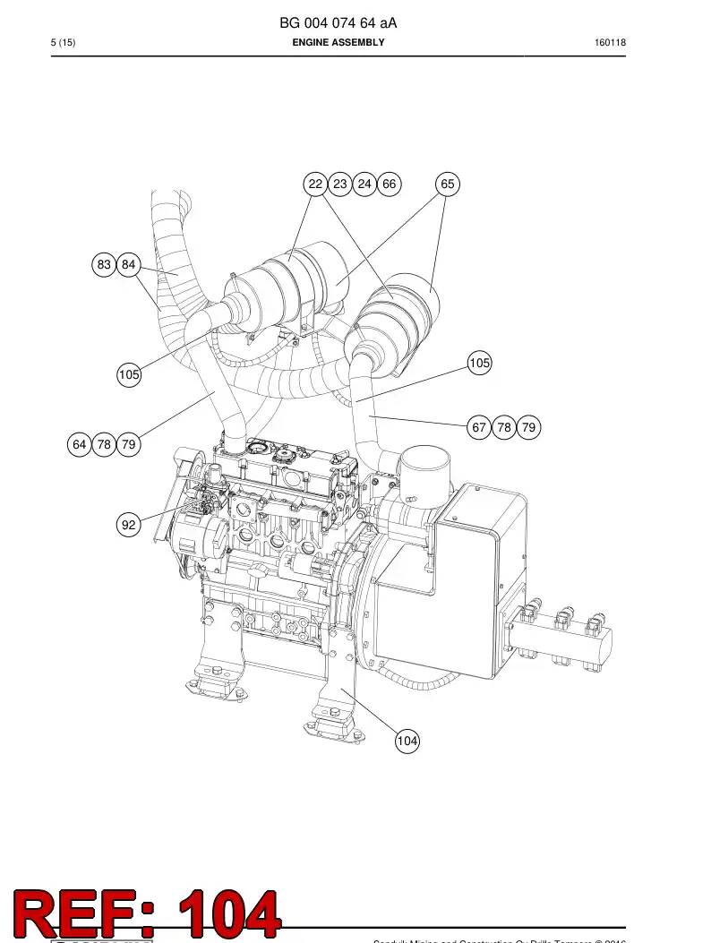 BG00221219b BG 002 212 19b Support, Front - Sandvik Technical Drawing