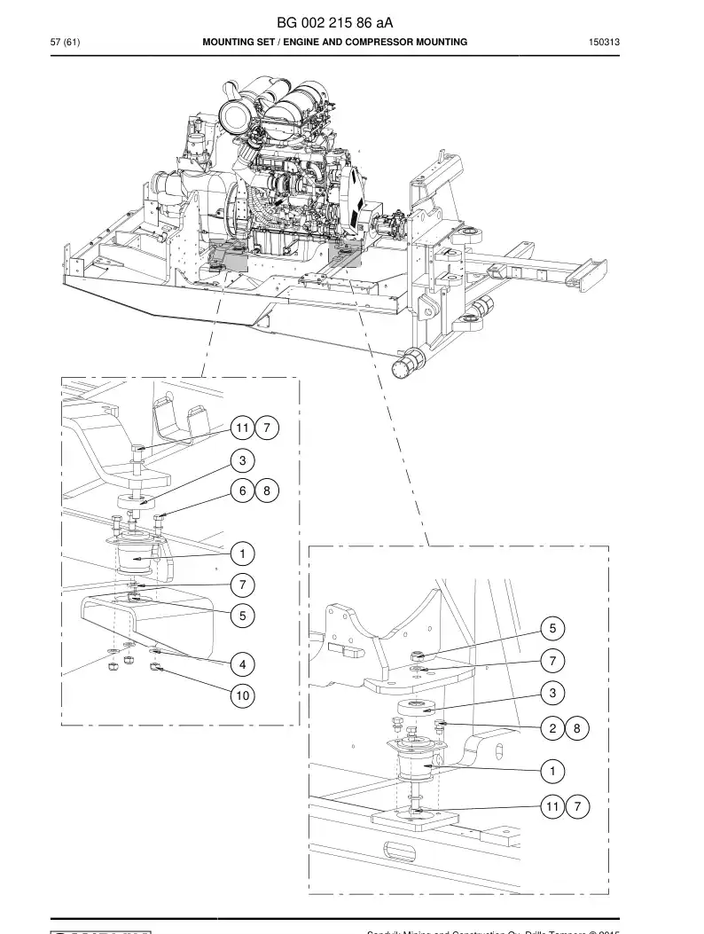 BG00221586a BG 002 215 86a Mounting Set - Sandvik Technical Drawing