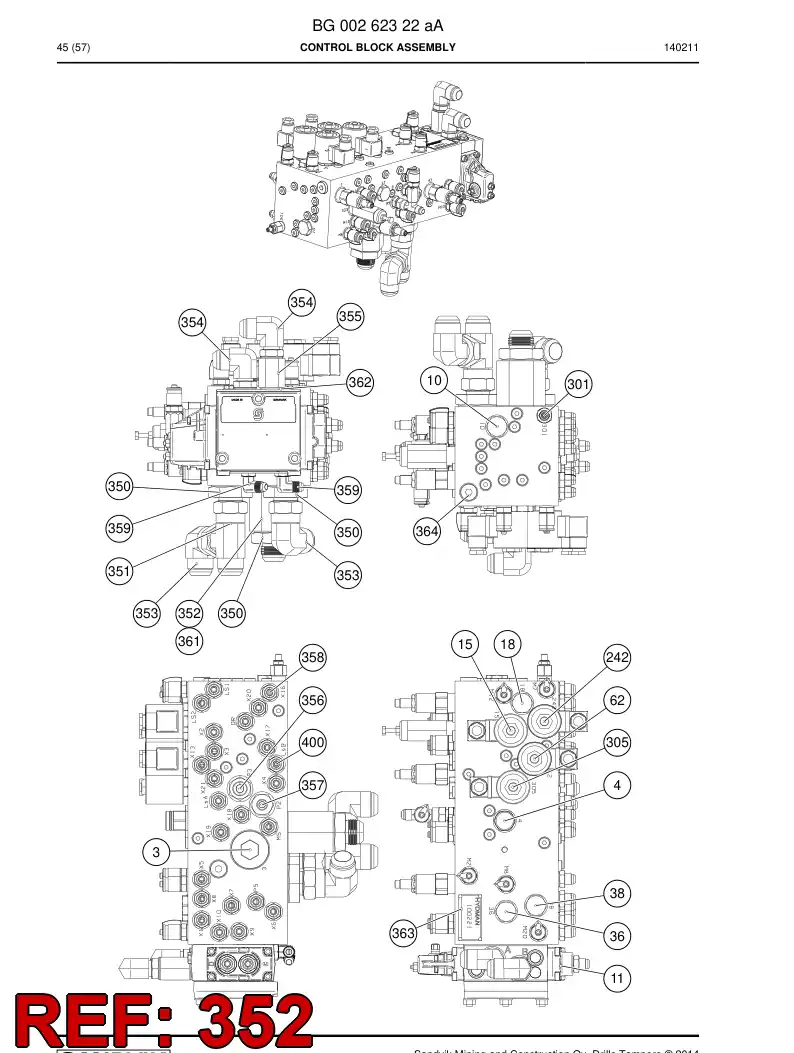 BG00222039a BG 002 220 39a Adapter - Sandvik Technical Drawing