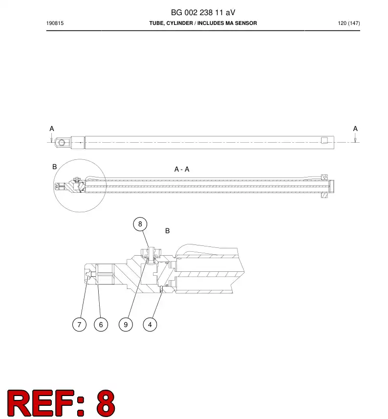 BG00222136a BG 002 221 36a Gland, Cable - Sandvik Technical Drawing