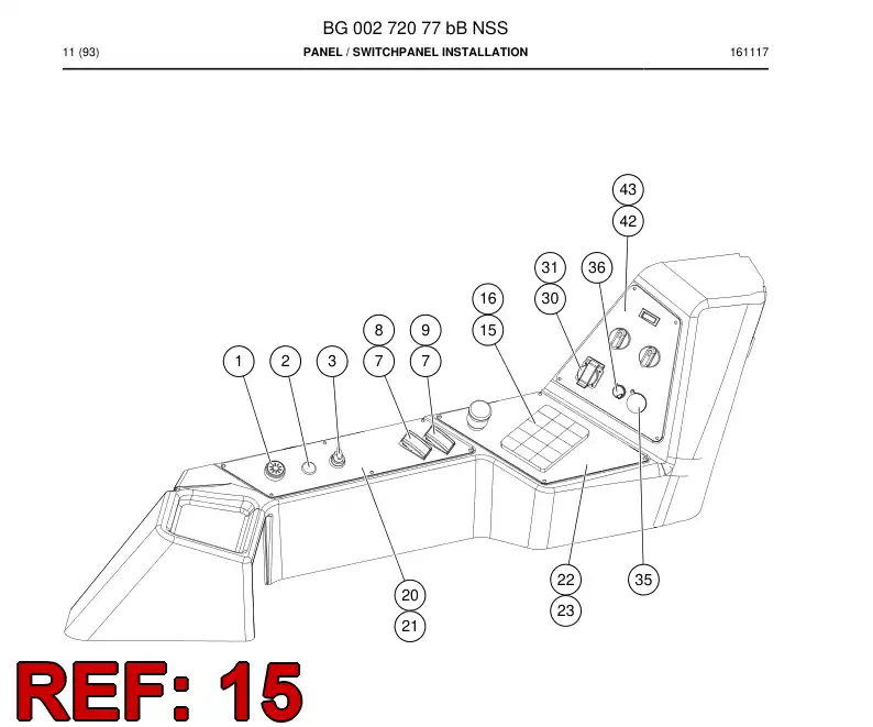 BG00223114b BG 002 231 14b Keyboard - Sandvik Technical Drawing