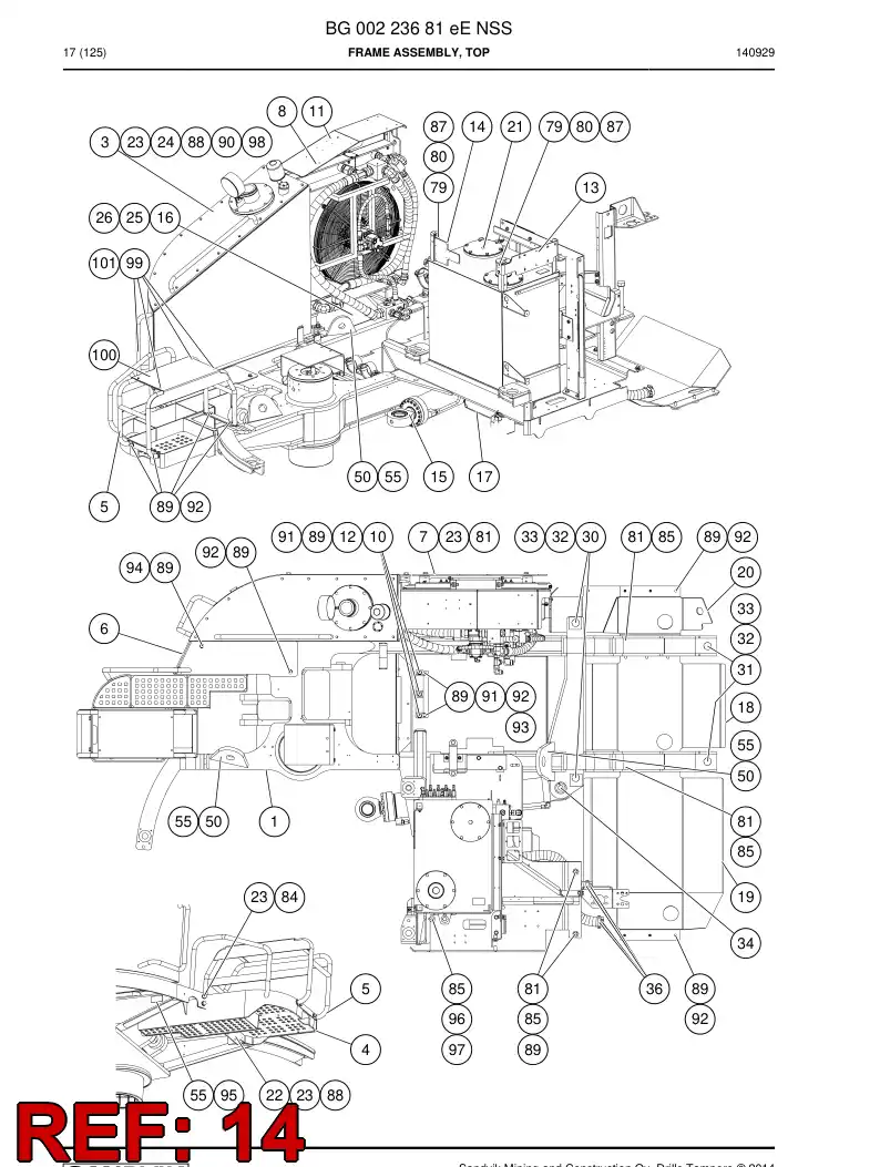BG00223144b BG 002 231 44b Bracket - Sandvik Technical Drawing