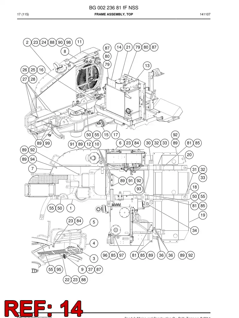BG00223144c BG 002 231 44c Bracket - Sandvik Technical Drawing