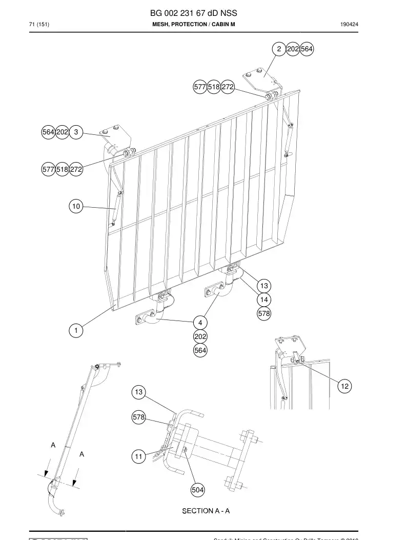 BG00223167d BG 002 231 67d Mesh, Protection - Sandvik Technical Drawing
