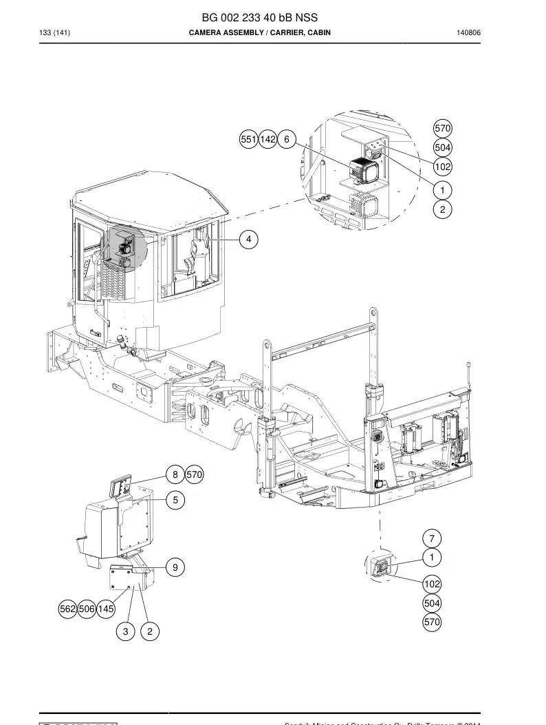 BG00223340b BG 002 233 40b Camera Assembly - Sandvik Technical Drawing
