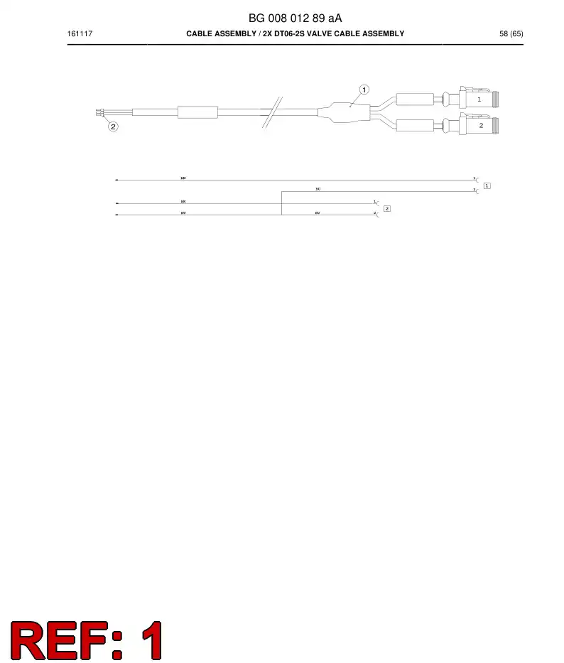 BG00223553c BG 002 235 53c Cable Assembly - Sandvik Technical Drawing